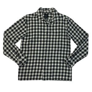 RVCA Shirt Men S Small Black White Plaid Long Sleeve Telegraph Button Up Flannel